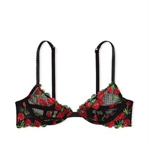 Victoria’s Secret very sexy cherry embroidered unlined Demi bra